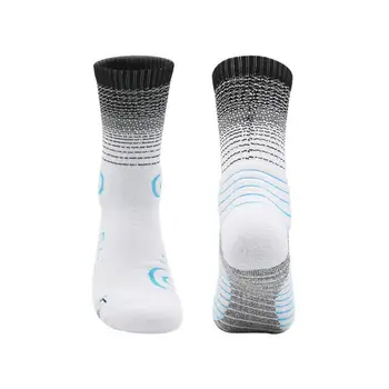 1 Пара спортивных носков на открытом воздухе, носки для бега, Баскетбольные носки, носки со средней посадкой, нескользящие полиэстеровые спортивные баскетбольные носки со средней посадкой