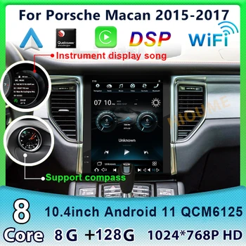 автомобильный Радиоприемник с Вертикальным экраном 10,4 дюйма, GPS-навигация для Porsche Macan 2015 2016 2017, мультимедийный плеер GPS Carplay Android Auto