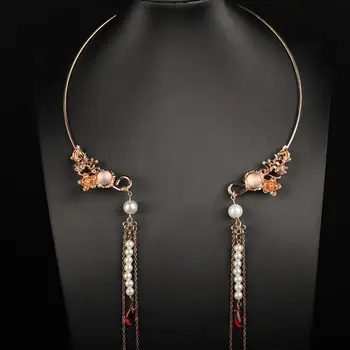 Винтажное китайское ожерелье с подвеской из династии Мин Ханфу для женщин