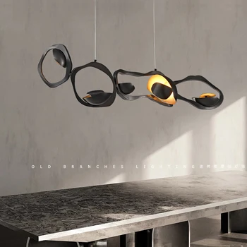 Дизайнерская люстра Nordic Restaurant Dining Room Декоративная атмосферная лампа из черной нержавеющей стали, высококачественные люстры 2023
