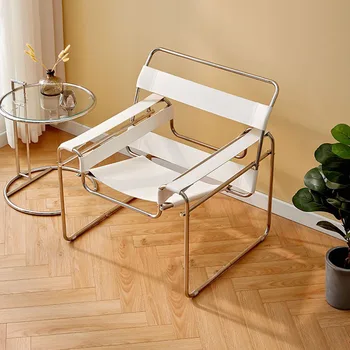 Кресло Василия, Дизайнерское кресло для знаменитостей, Средневековый диван для отдыха, седло из нержавеющей стали, кожаное кресло для гостиной