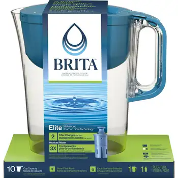 Кувшин для фильтрации воды на 10 чашек с 1 фильтром, изготовленным без BPA, Huron, Teal
