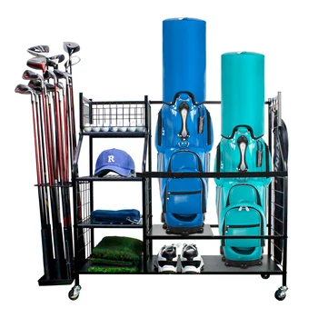 Органайзер для хранения гольфа CRESTGOLF в гараже, очень большой размер для идеального хранения и организации сумки для гольфа и аксессуаров для гольфа, экономия пространства